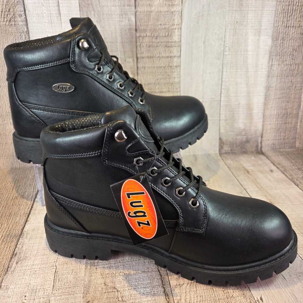 Lugz Mantle Mid Women's 11 Black Slip Resistant Work Boots Moto WMANTLMV-001 NEW